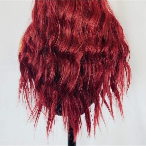 22” Ombre Burgundy “Put On & Go” Premium Synthetic Fiber Wig - Picture 13 of 13